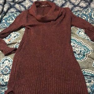 Sweater dress plum color
